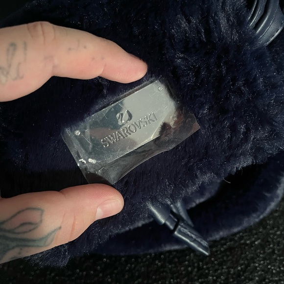 Limited edition Swarovski blue faux fur mini backpack bag - Picture 3 of 3